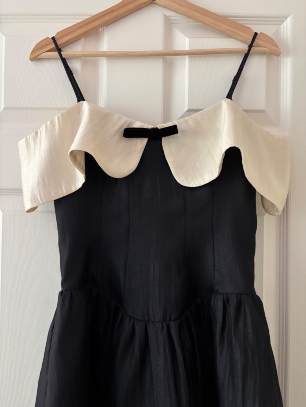 Lulus Upscale Desire Black Contrast Off-the-Shoulder Mini Dress - Picture 6 of 12
